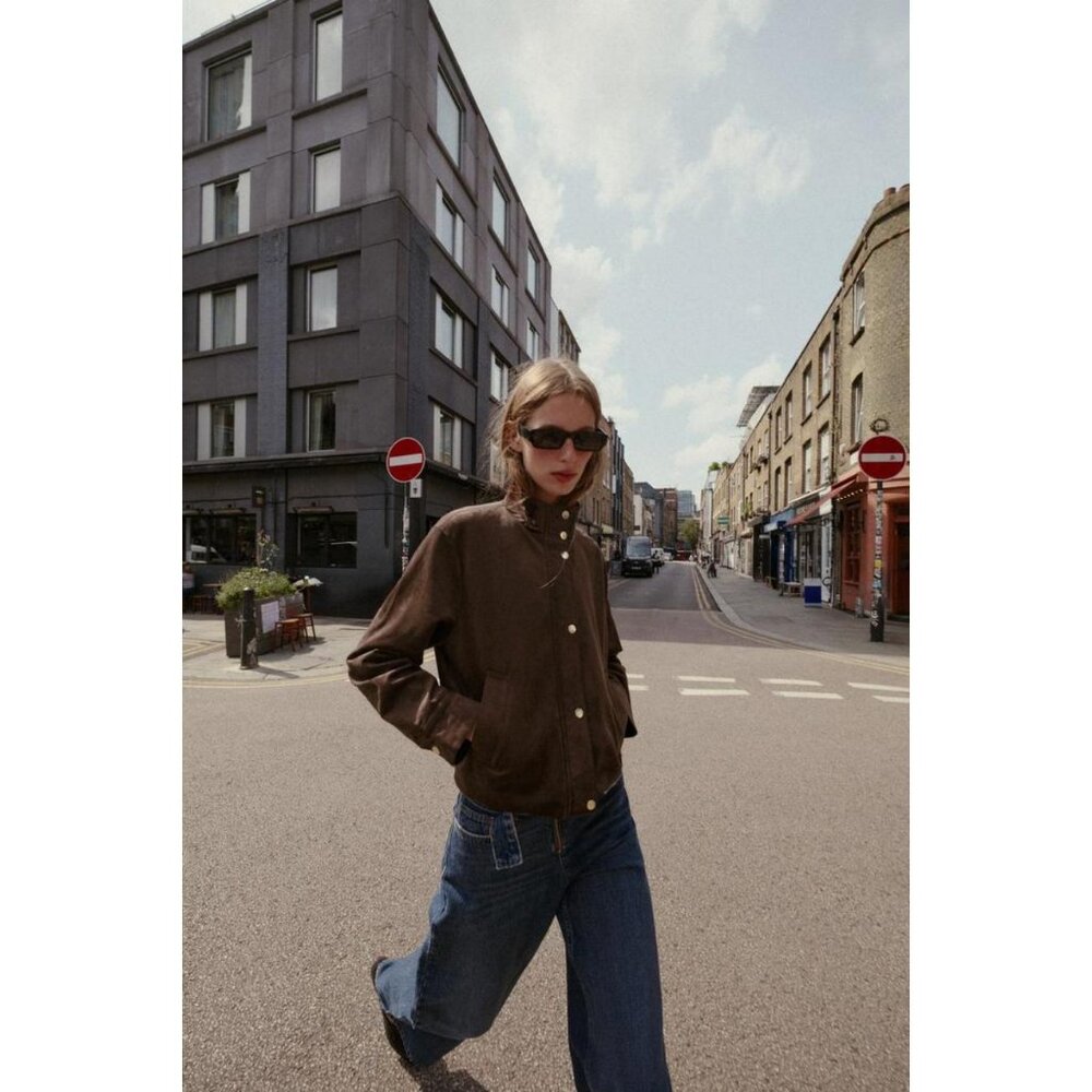 ZARA FAUX SUEDE JACKET - Picture 2 of 9